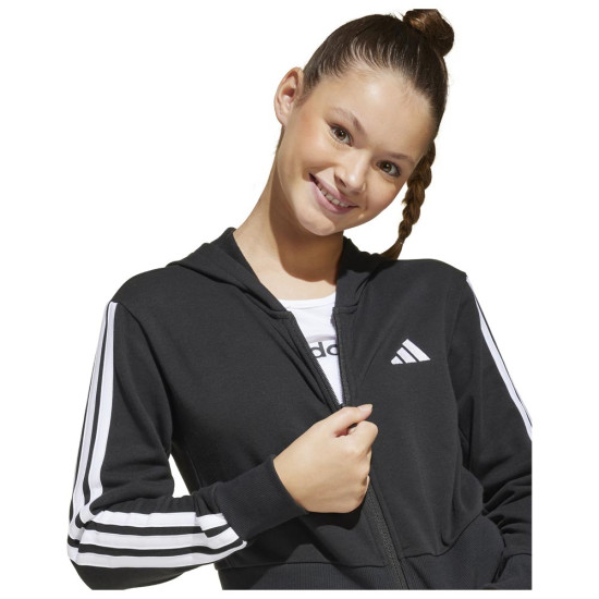 Adidas Παιδική ζακέτα Essentials 3-Stripes Full-Zip Cropped Hoodie Adidas Παιδική ζακέτα Essentials 3-Stripes Full-Zip Cropped Hoodie